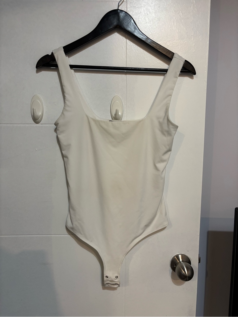 Dynamite Cream Scoop Neck One-Piece Bodysuit
